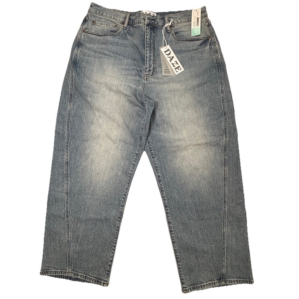 DAZE Westward Barrel Leg Jeans‎ Womens 32 Indigo Cropped Denim NWT Capri